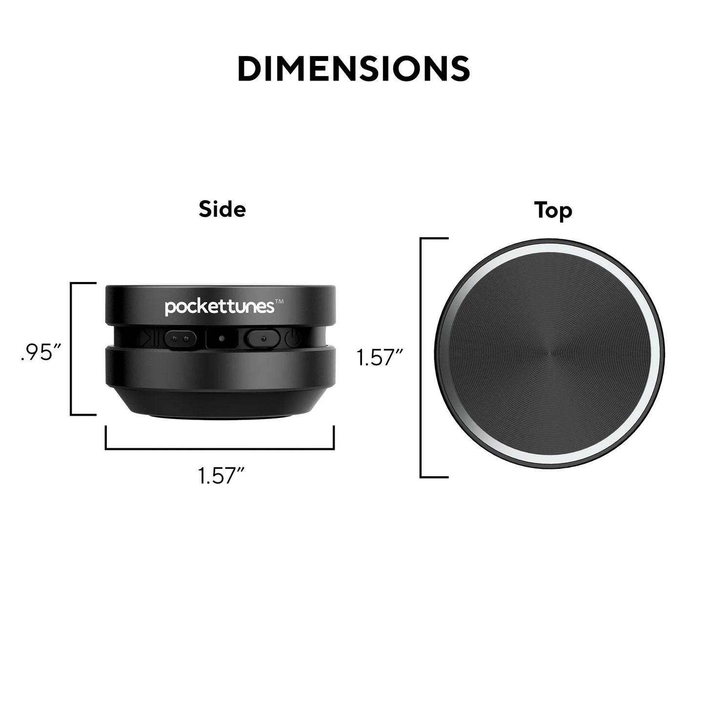 Bone Conduction Instant Mini Speakers with Bluetooth Wireless Technology, Pack of 2 (Black)