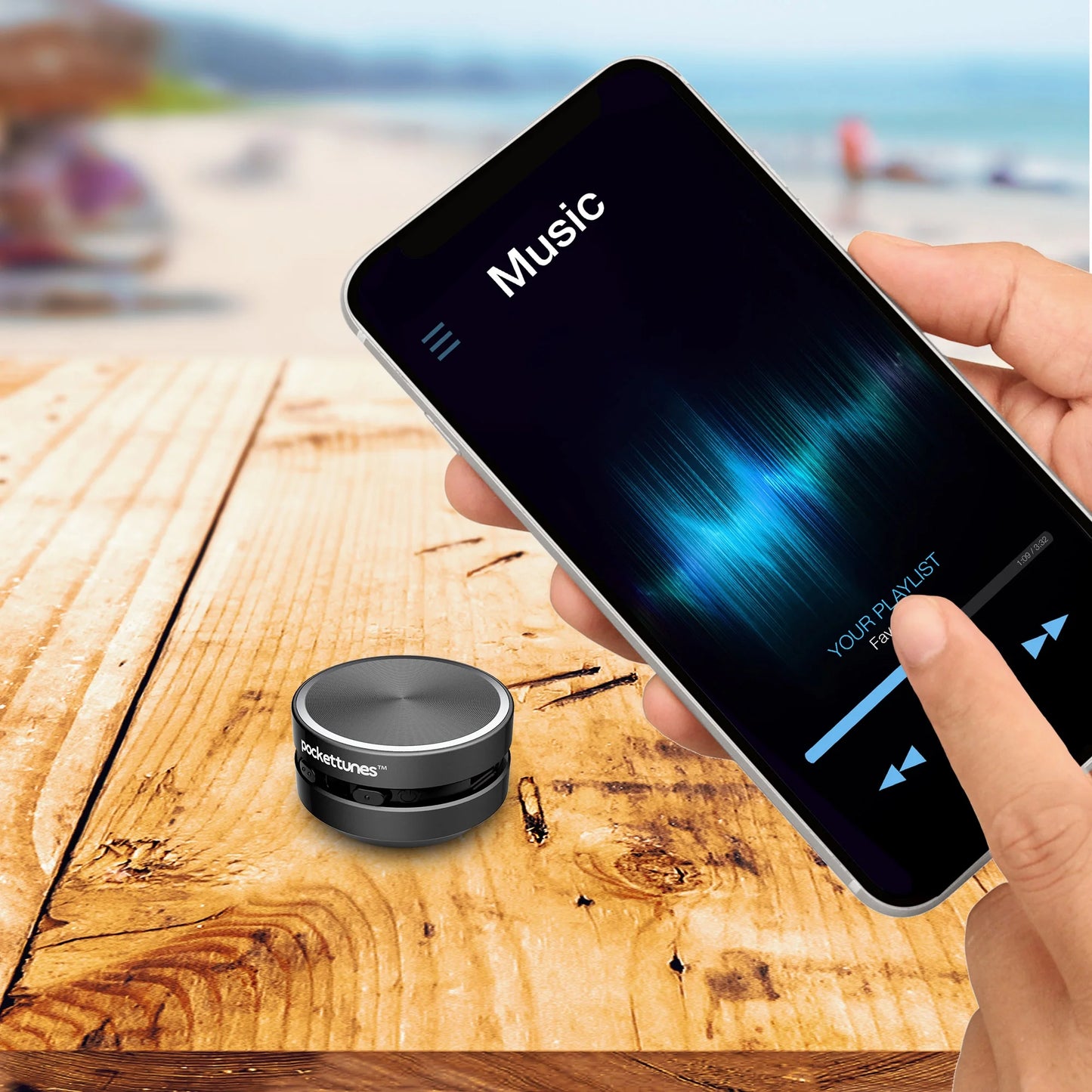 Bone Conduction Instant Mini Speakers with Bluetooth Wireless Technology, Pack of 2 (Black)