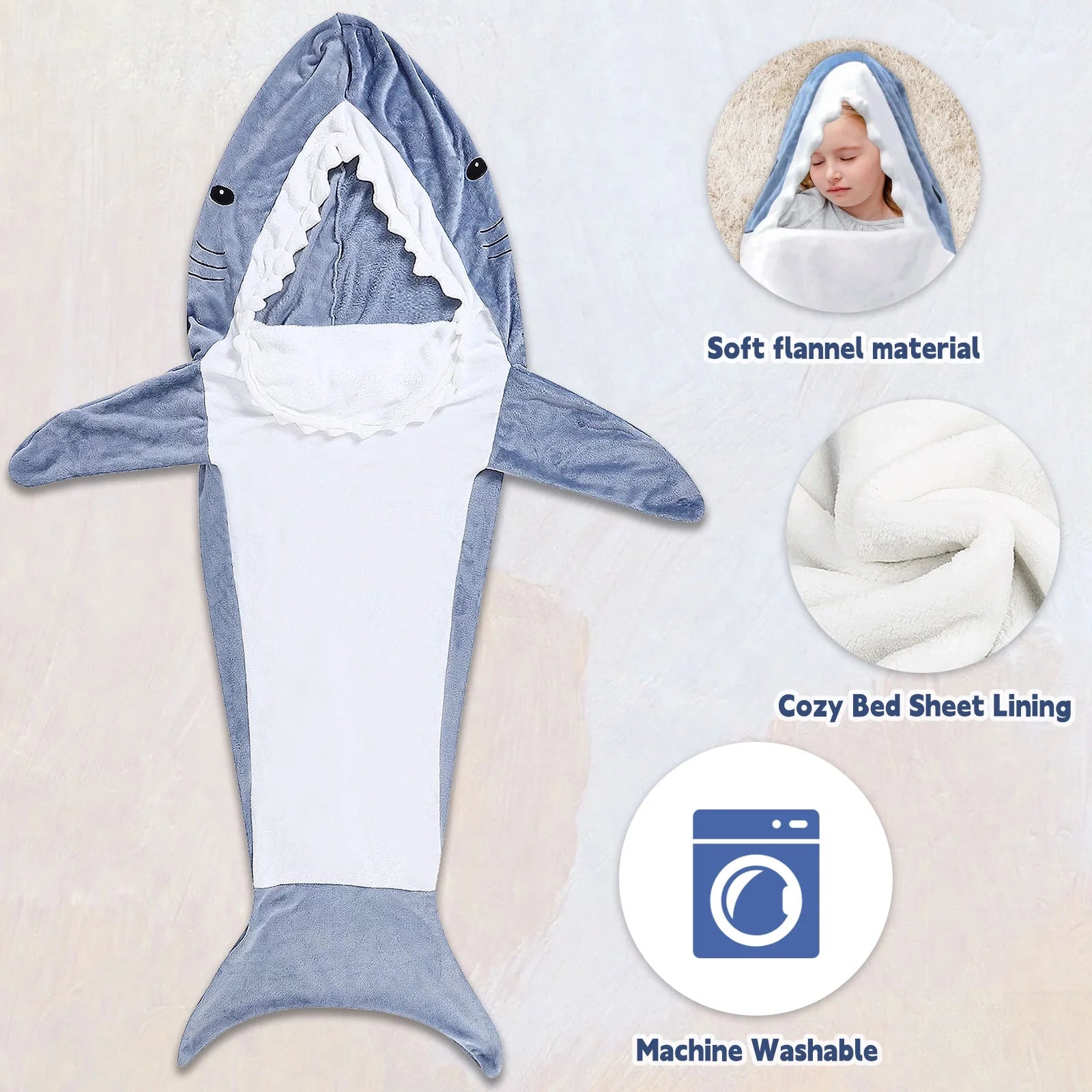 Snuggle Up in Style with Our  Shark Blanket Hoodie - Perfect for Kids & Adults! 🦈✨ Cozy Shark Onesie & Sleeping Bag Combo!