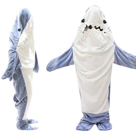 Snuggle Up in Style with Our  Shark Blanket Hoodie - Perfect for Kids & Adults! 🦈✨ Cozy Shark Onesie & Sleeping Bag Combo!