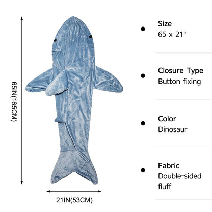 Snuggle Up in Style with Our  Shark Blanket Hoodie - Perfect for Kids & Adults! 🦈✨ Cozy Shark Onesie & Sleeping Bag Combo!